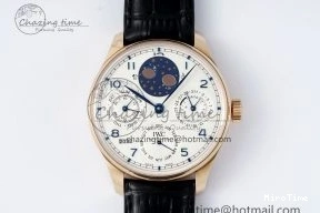 MIROTIME 1222 Portugieser Perpetual Calendar RG 5033 APSF 1:1 Best Edition White Dial on Black Leather Strap A52610 Clone TechFriendly 7043